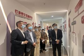 青島膠州灣發展集團有限公司黨委委員、紀委書記孫鵬一行到青島國際航運中心調研交流樓宇黨建工作